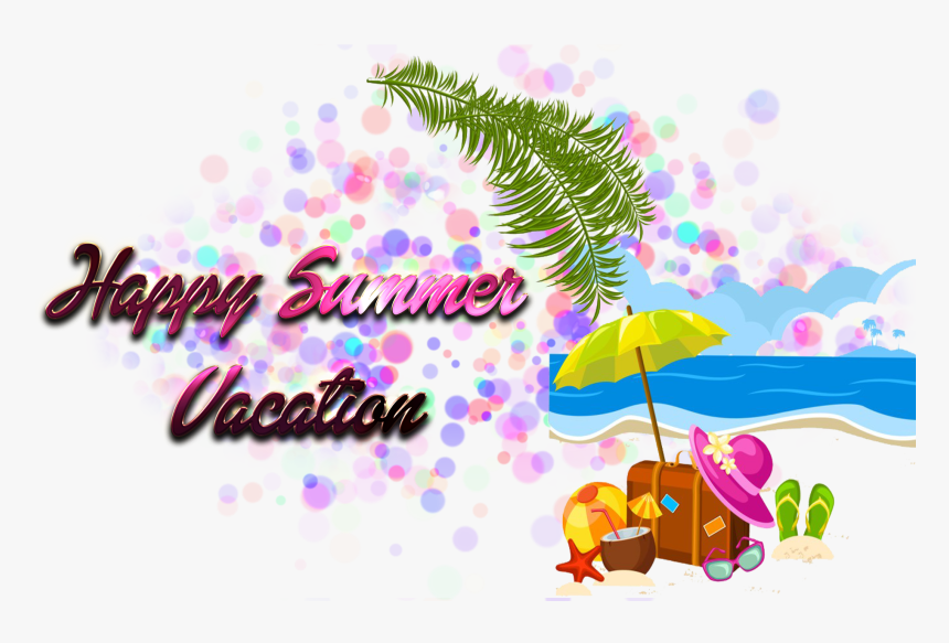 Happy Summer Vacation Png Photo Background - Summer Cartoon Vector Png, Transparent Png, Free Download