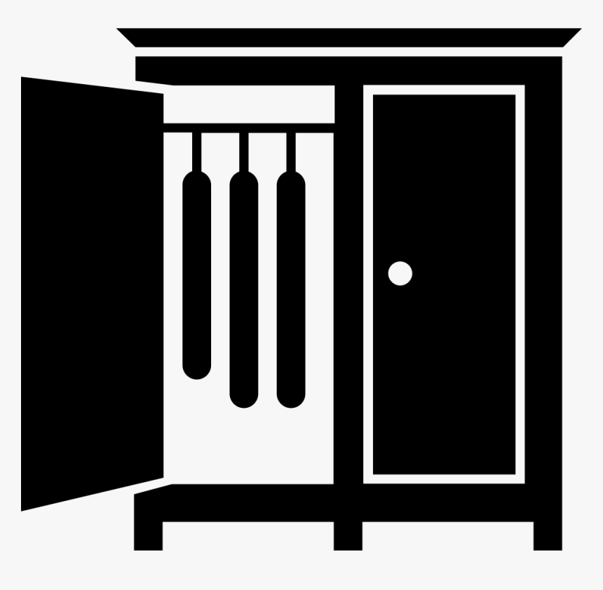 Bedroom Closet With Opened Door Of The Side To Hang - Open Closet Icon, HD Png Download, Free Download