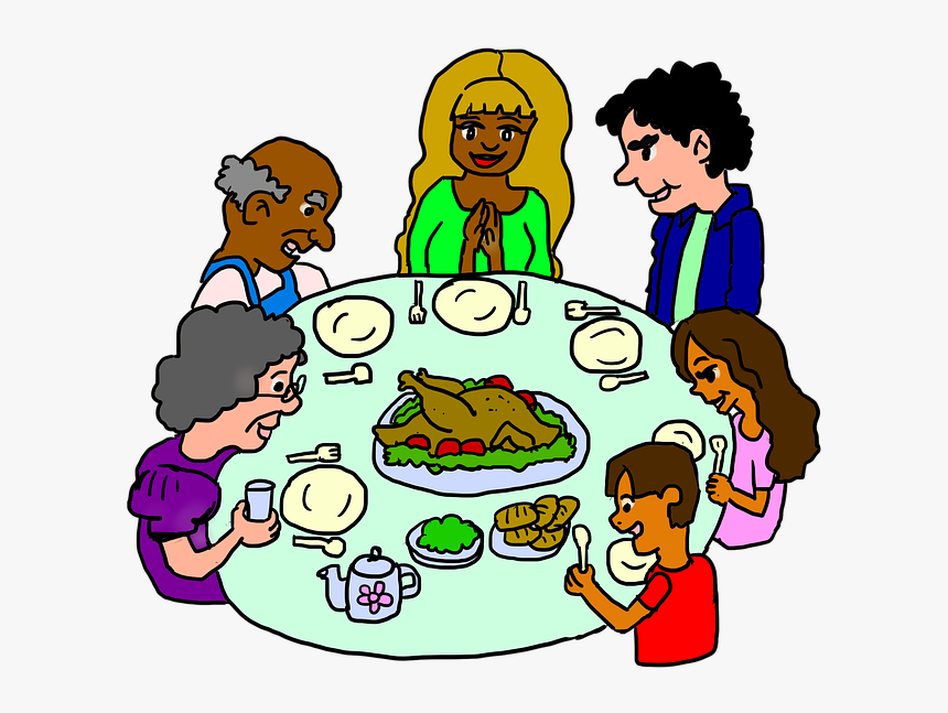 Thanksgiving Dinner, Family Dinner, Happy Thanksgiving - Cartoon, HD Png Download, Free Download