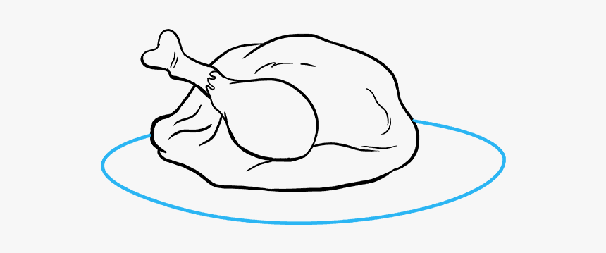 How To Draw Turkey Dinner - Turkey Dinner Drawing, HD Png Download, Free Download