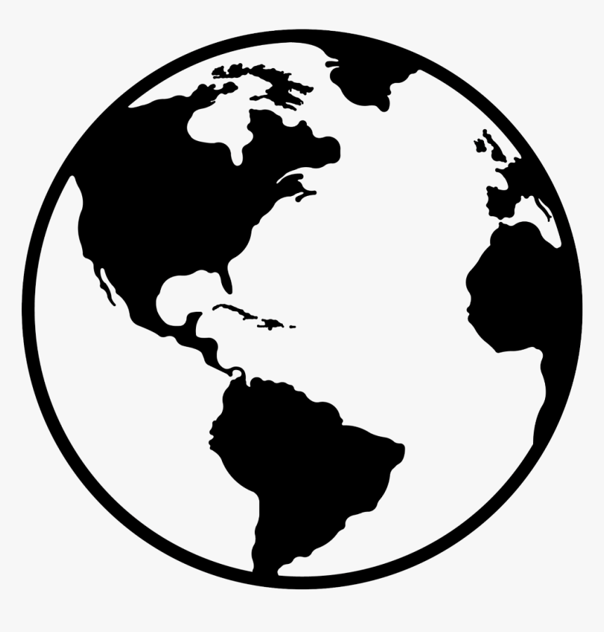 #world #earth #black #transparent #america - Black And White Globe Logo, HD Png Download, Free Download