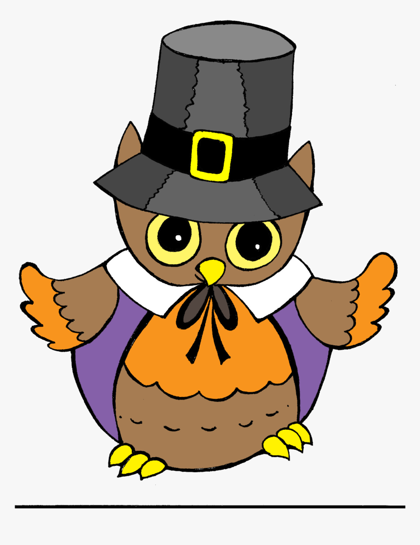 Hd Pilgrim Owl Thanksgiving - Thanksgiving Clipart, HD Png Download, Free Download