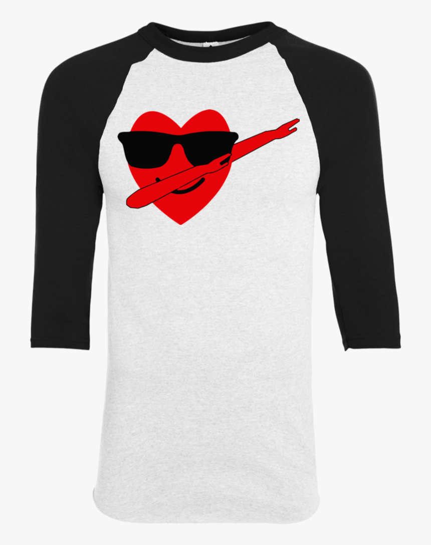 Heart Emoji Dabbing For Valentine"s Day Raglan 420 - Long-sleeved T-shirt, HD Png Download, Free Download