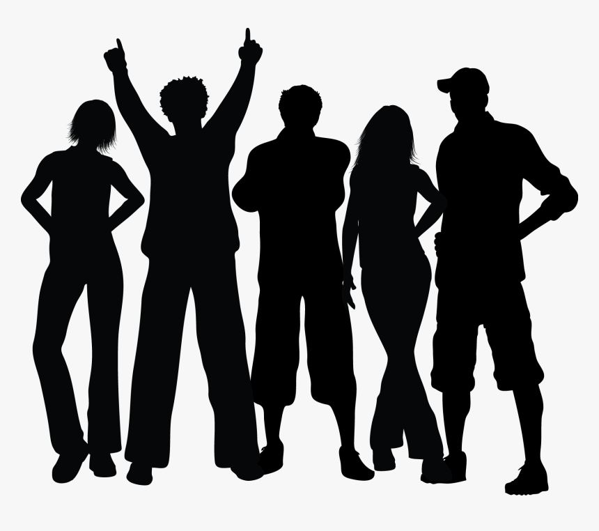 Group Black Silhouette - Silhouette People Transparent Background, HD Png Download, Free Download