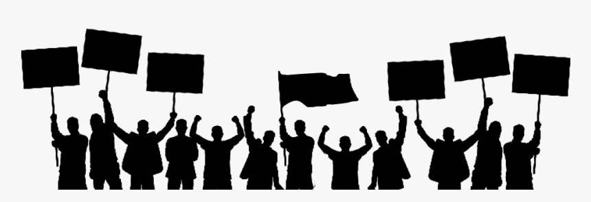Silhouette Of People Png - People Holding Banner Silhouette, Transparent Png, Free Download