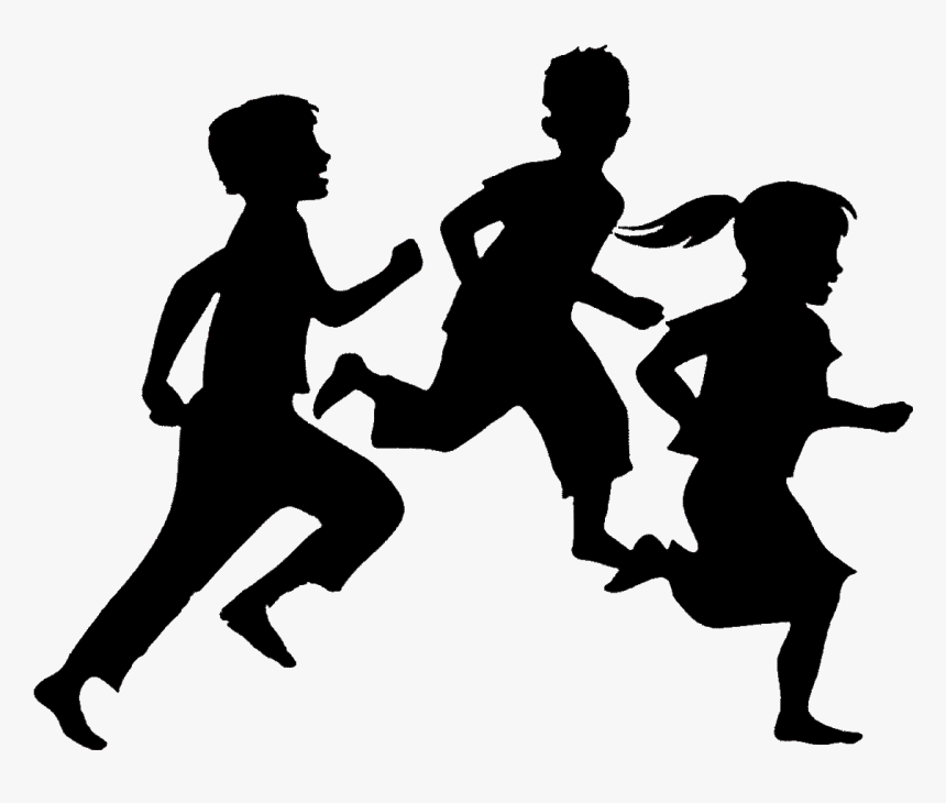 Children Running Silhouette , Png Download - Kids Playing Silhouette, Transparent Png, Free Download