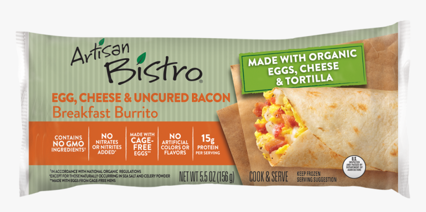Organic Scrambled Eggs, Uncured Bacon, And Organic - Quesadilla, HD Png Download, Free Download