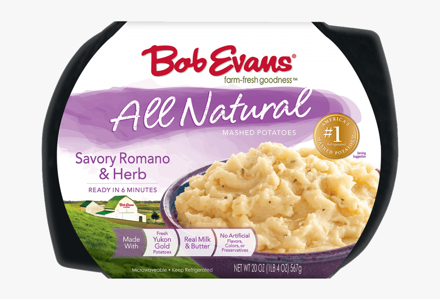 Bob Evans Natural Savory Romano And Herb Mashed Potatoes - Bob Evans Sweet Mashed Potatoes, HD Png Download, Free Download