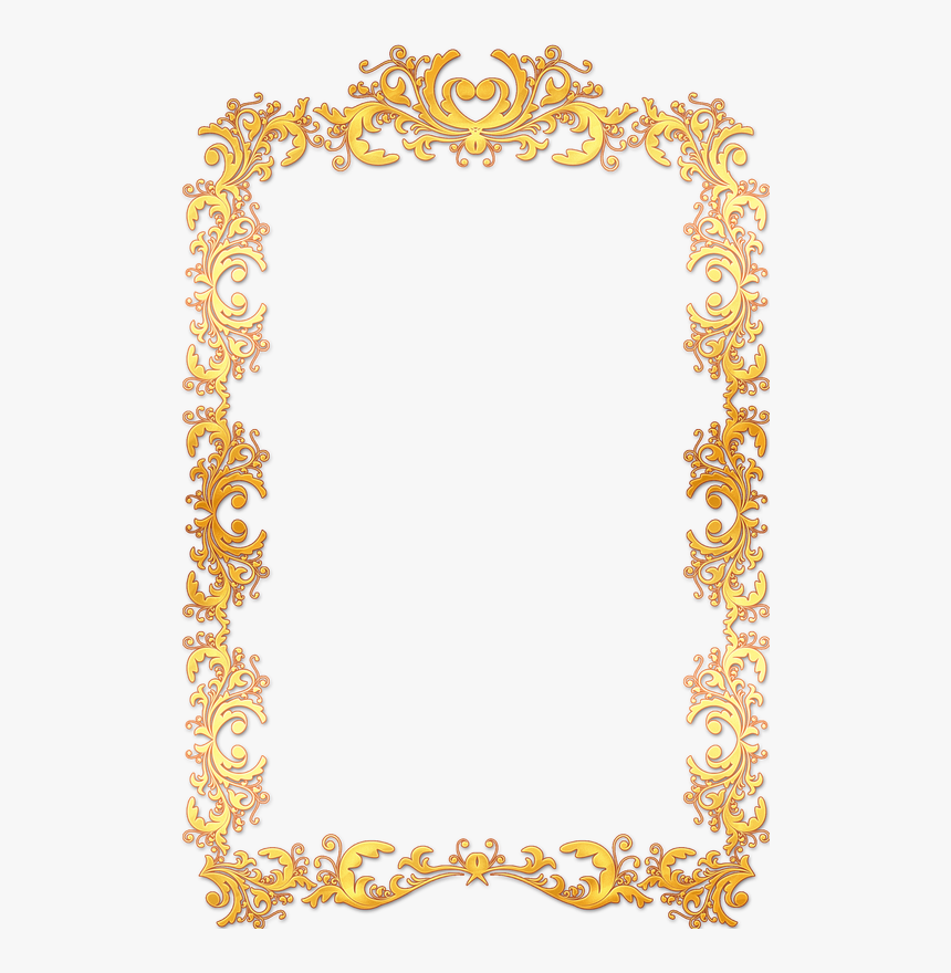 Clipart Borders April - Gold Picture Frame Portrait, HD Png Download, Free Download