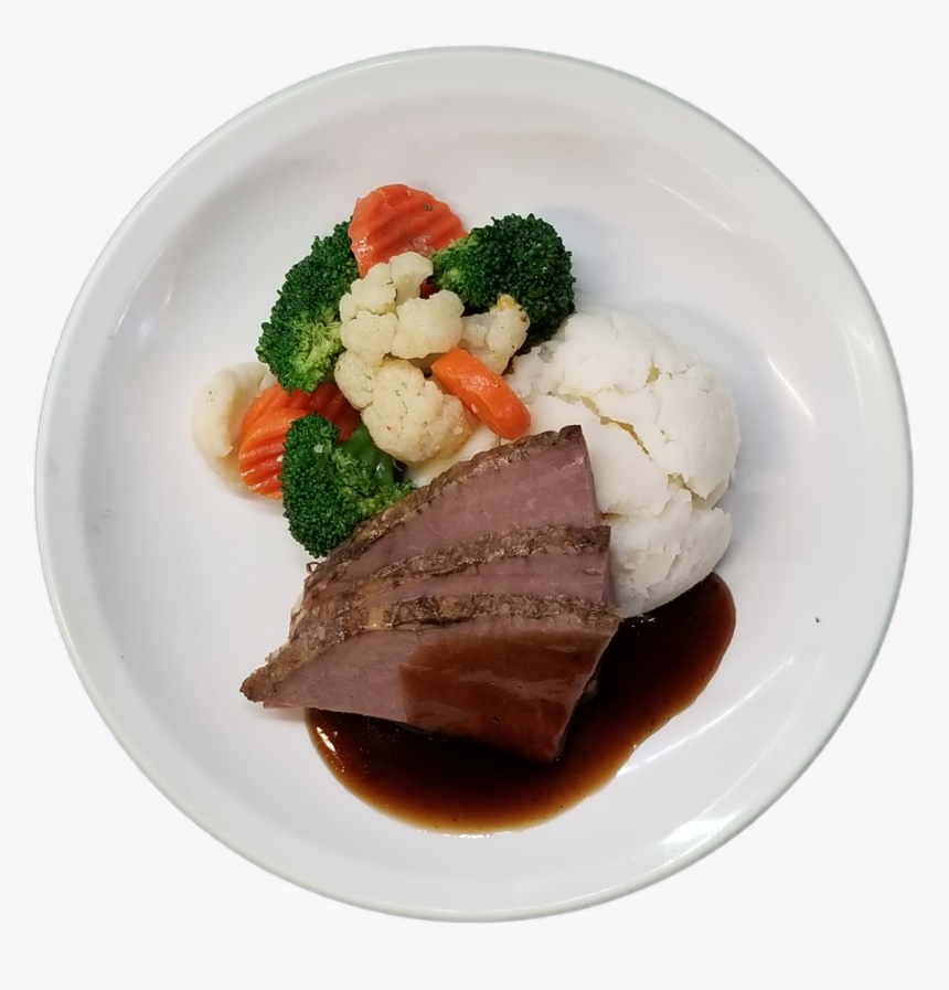 Roast Beef With Mashed Potato & Vegetables - Broccoli, HD Png Download, Free Download