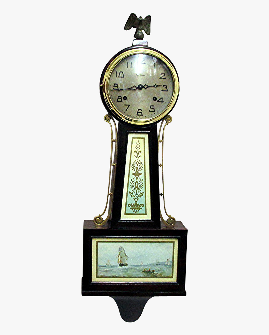 Banjo Clock Png Image - Vintage Banjo New Haven Clock, Transparent Png, Free Download