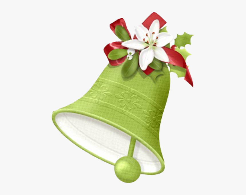 Candy Cane Christmas Decoration Bell Clip Art - Wedding Bells Png Green, Transparent Png, Free Download