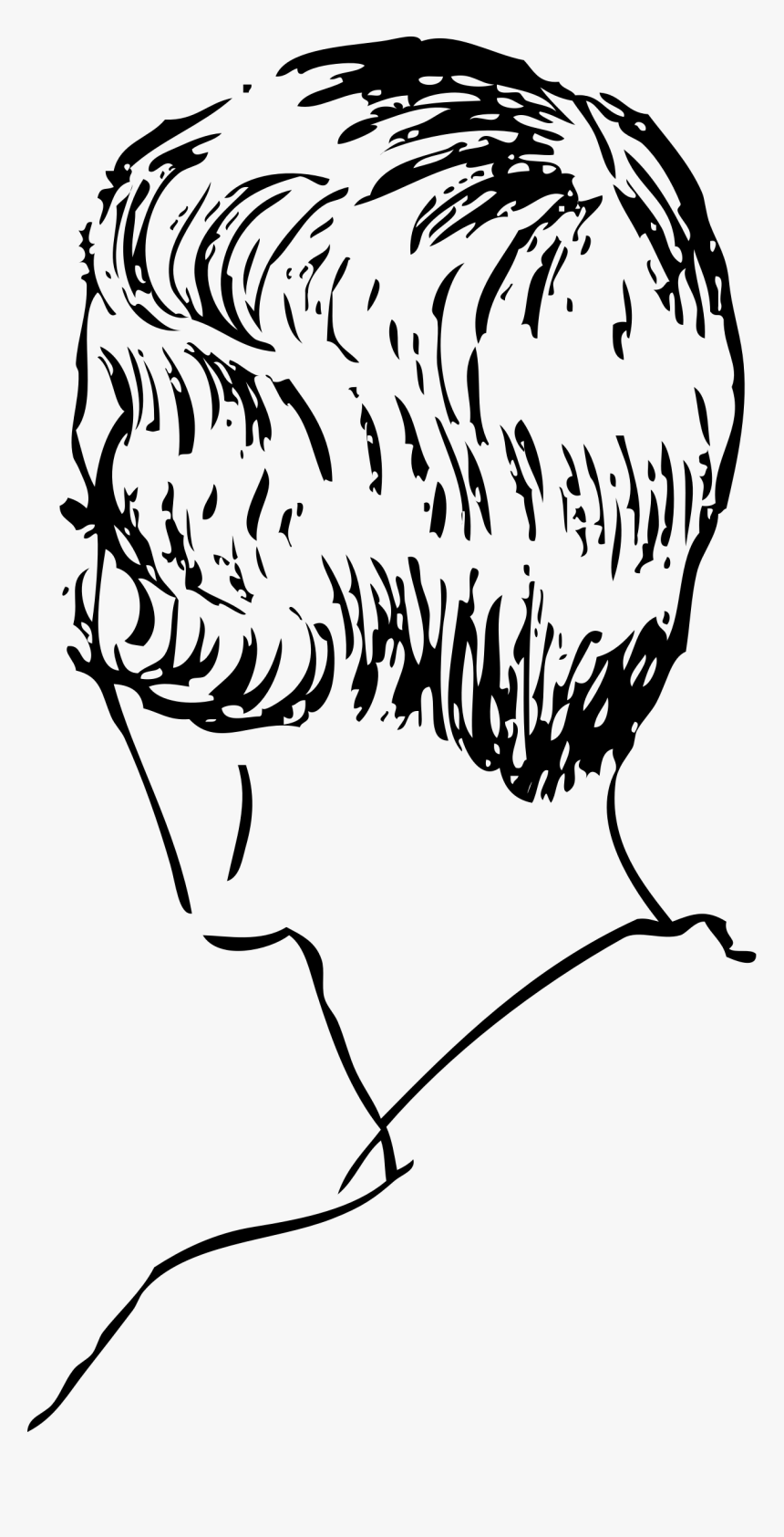 Woman"s Bob Haircut Rear Clip Arts - Hair Clip Art Black And White Back, HD Png Download, Free Download