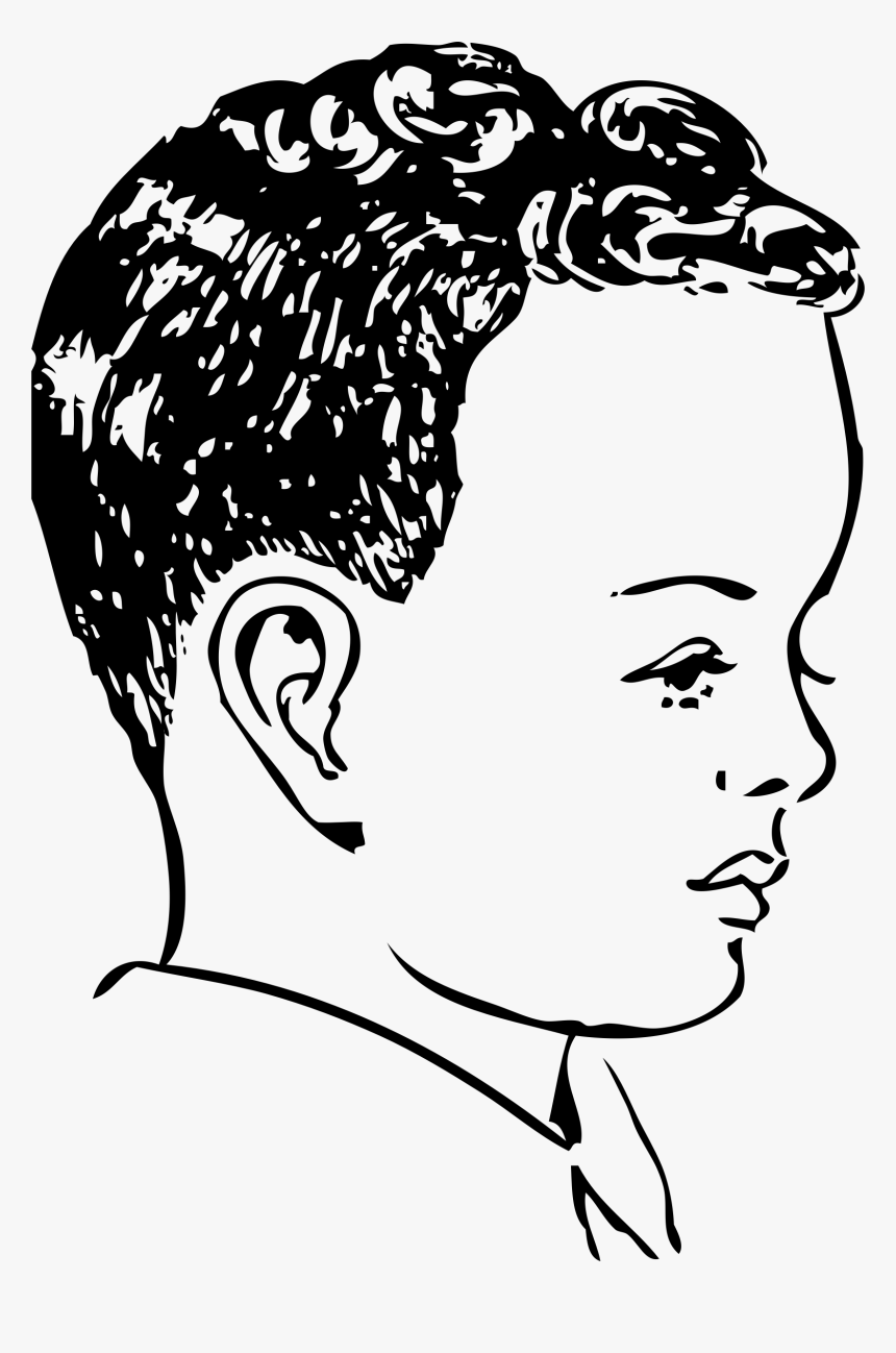 Medium Haircut With Natural Curls Clip Arts - Clip Art Brother Black And White, HD Png Download, Free Download
