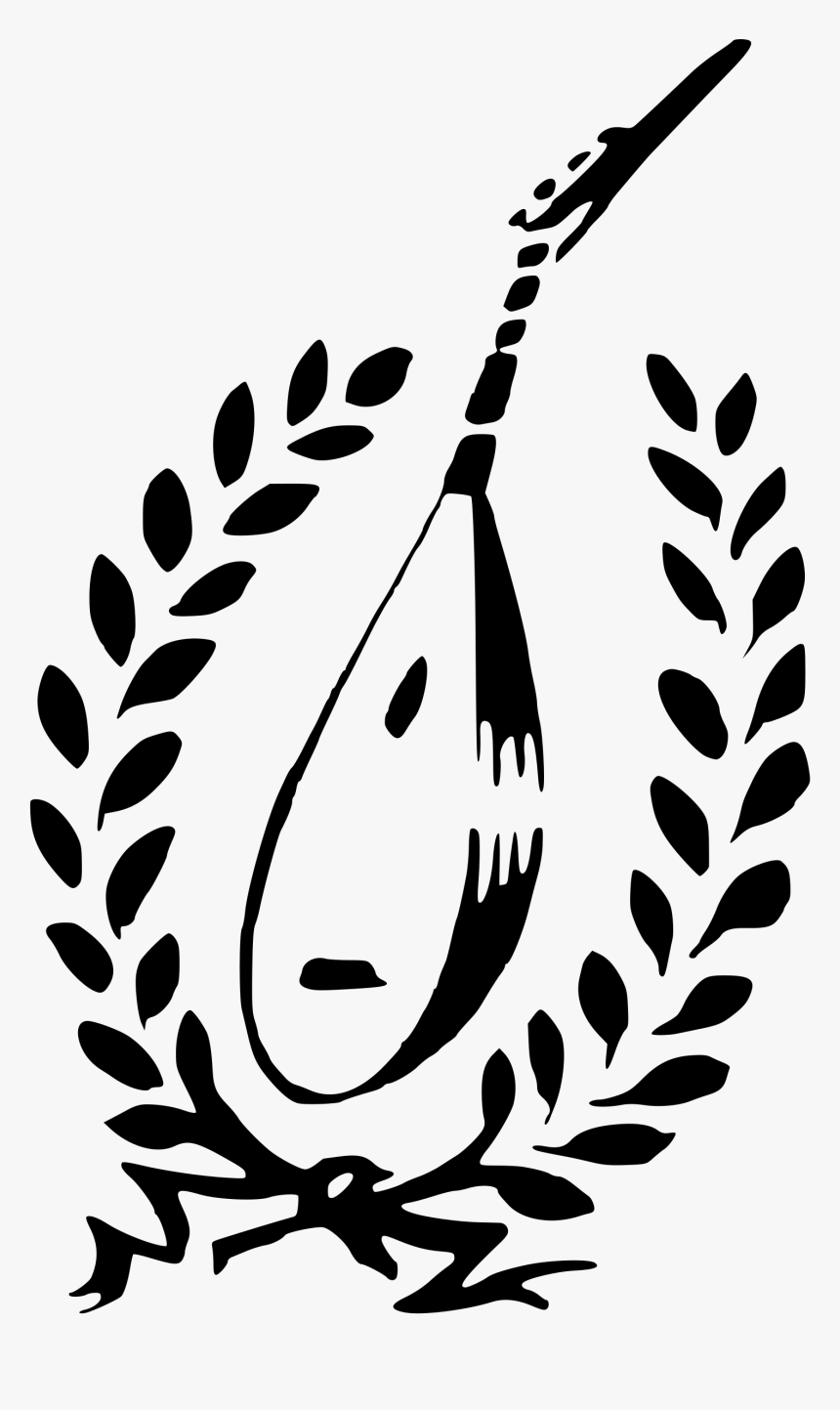 Face Silhouette Line Art Lute Drawing - Free Clipart Lute, HD Png Download, Free Download