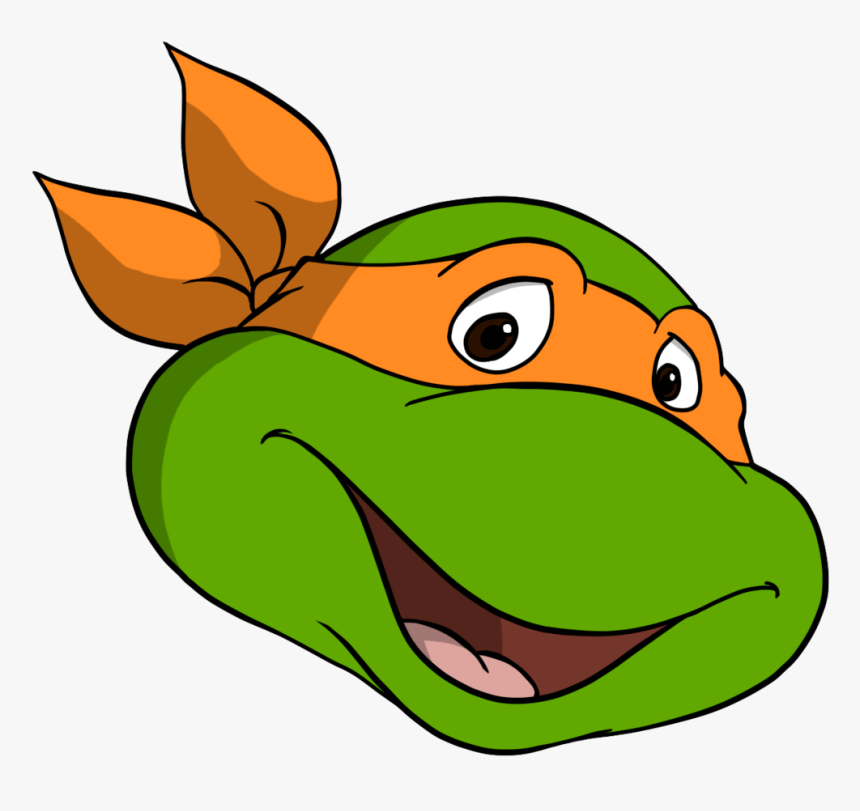 Ninja Turtle Face Silhouette Com Free For Personal - Michelangelo Ninja Turtle Cartoon, HD Png Download, Free Download