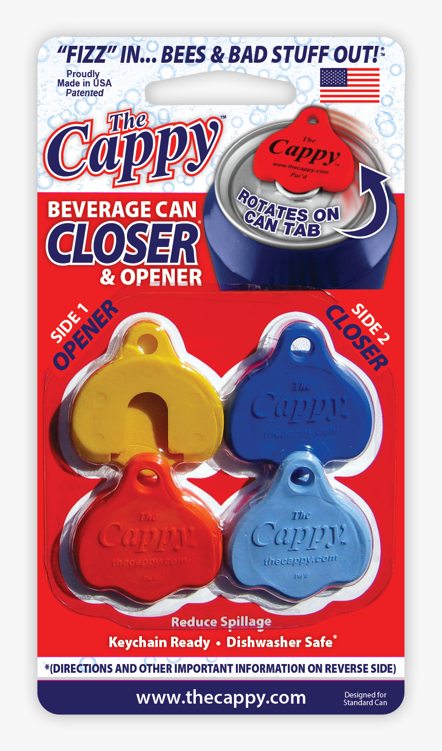 Cappy Beverage Can Closers Openers Set , Png Download - Electric Blue, Transparent Png, Free Download