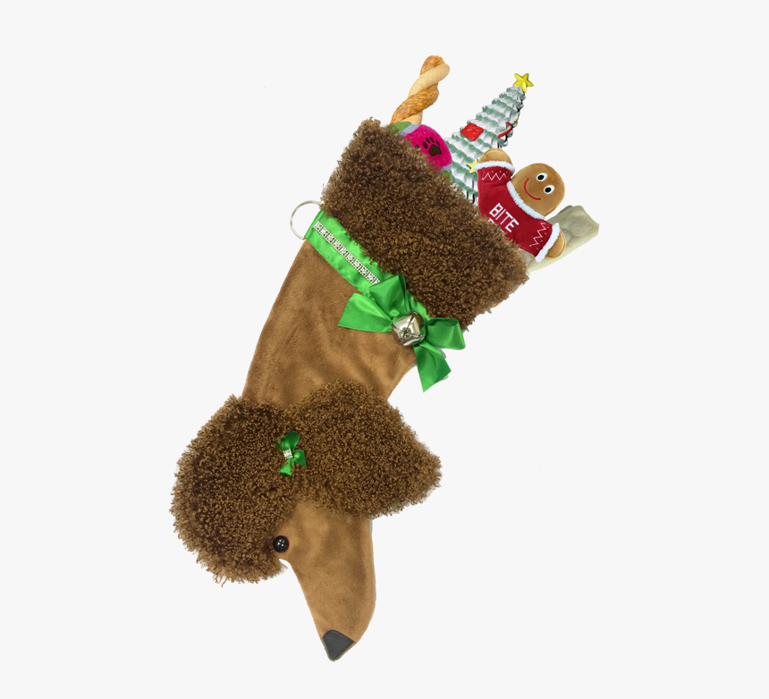 Brown Poodle Christmas Stocking - Dog Shaped Christmas Stocking, HD Png Download, Free Download