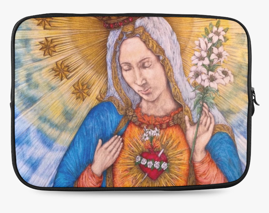 Immaculate Heart Of Virgin Mary Drawing Custom Laptop - Immaculate Drawing, HD Png Download, Free Download