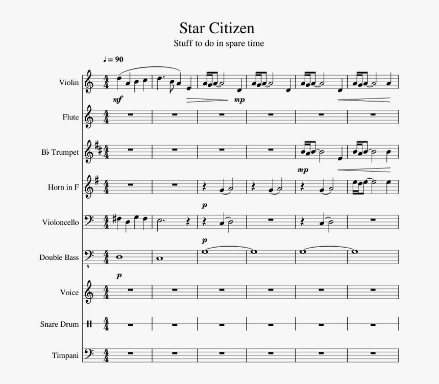 Transparent Star Citizen Png - Trombone Peppa Pig Theme Song Sheet Music, Png Download, Free Download