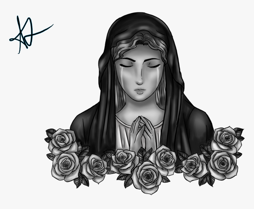 Virgin Mary Crying Comission - Garden Roses, HD Png Download, Free Download