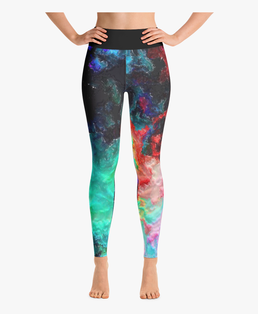 Watercolor Abstract All Over Print Yoga Leggings - Leggings, HD Png ...