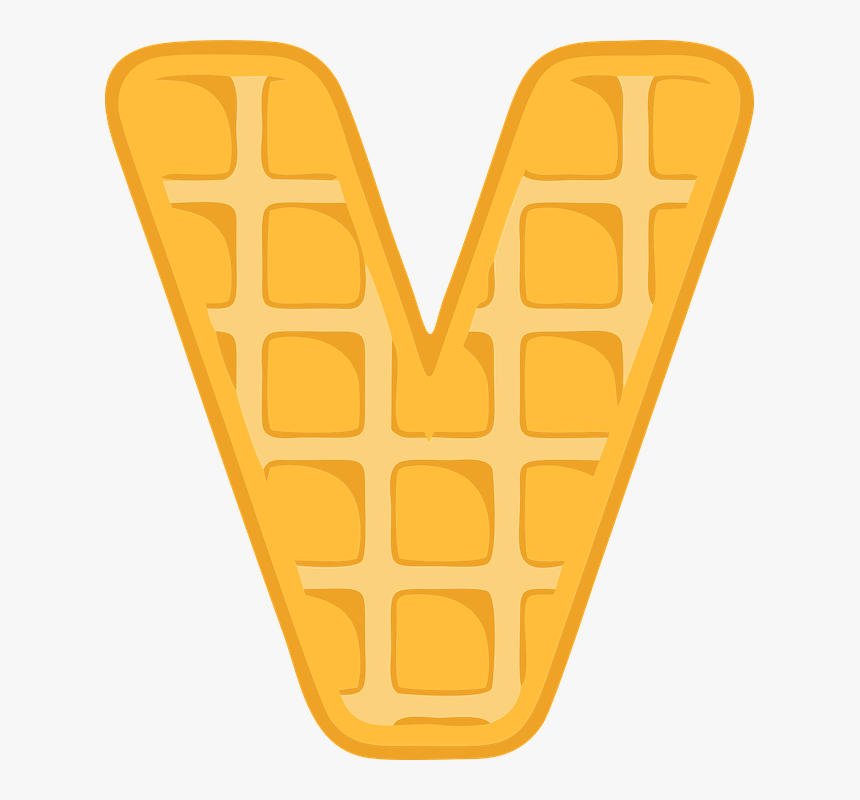 V, Alphabet, Waffle, Letter, Typography, Text, Font - Waffle Letter V, HD Png Download, Free Download