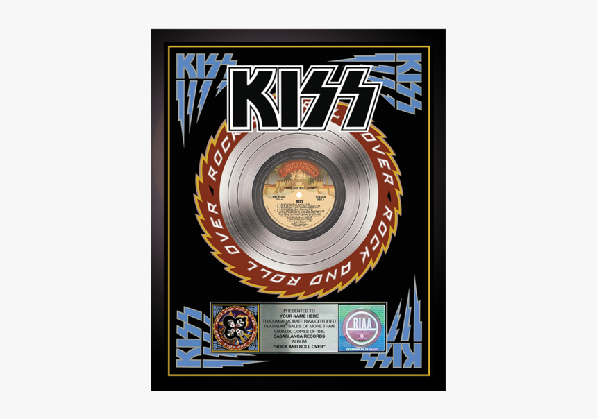 Personalized Platinum Rock And Roll Over Record Award - Kiss Rock And Roll Over, HD Png Download, Free Download