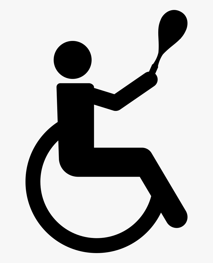 Paralympic Tennis Practice By A Person On Wheel Chair - Paralympics Sports Drawing, HD Png Download, Free Download