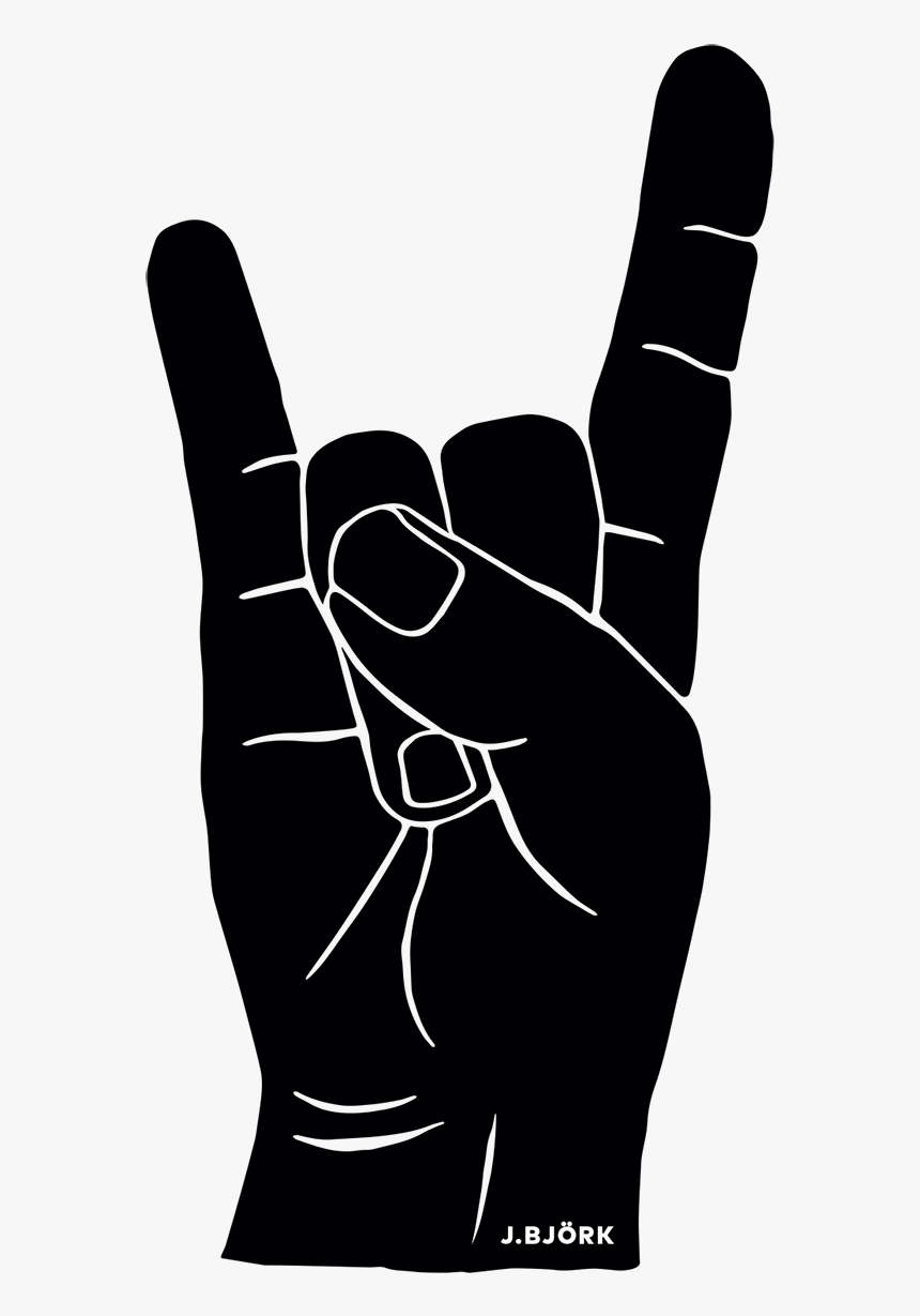 J - Björk - Illustration - Hand Signals - Sign Of The - Rock And Roll Hand Sign Png, Transparent Png, Free Download