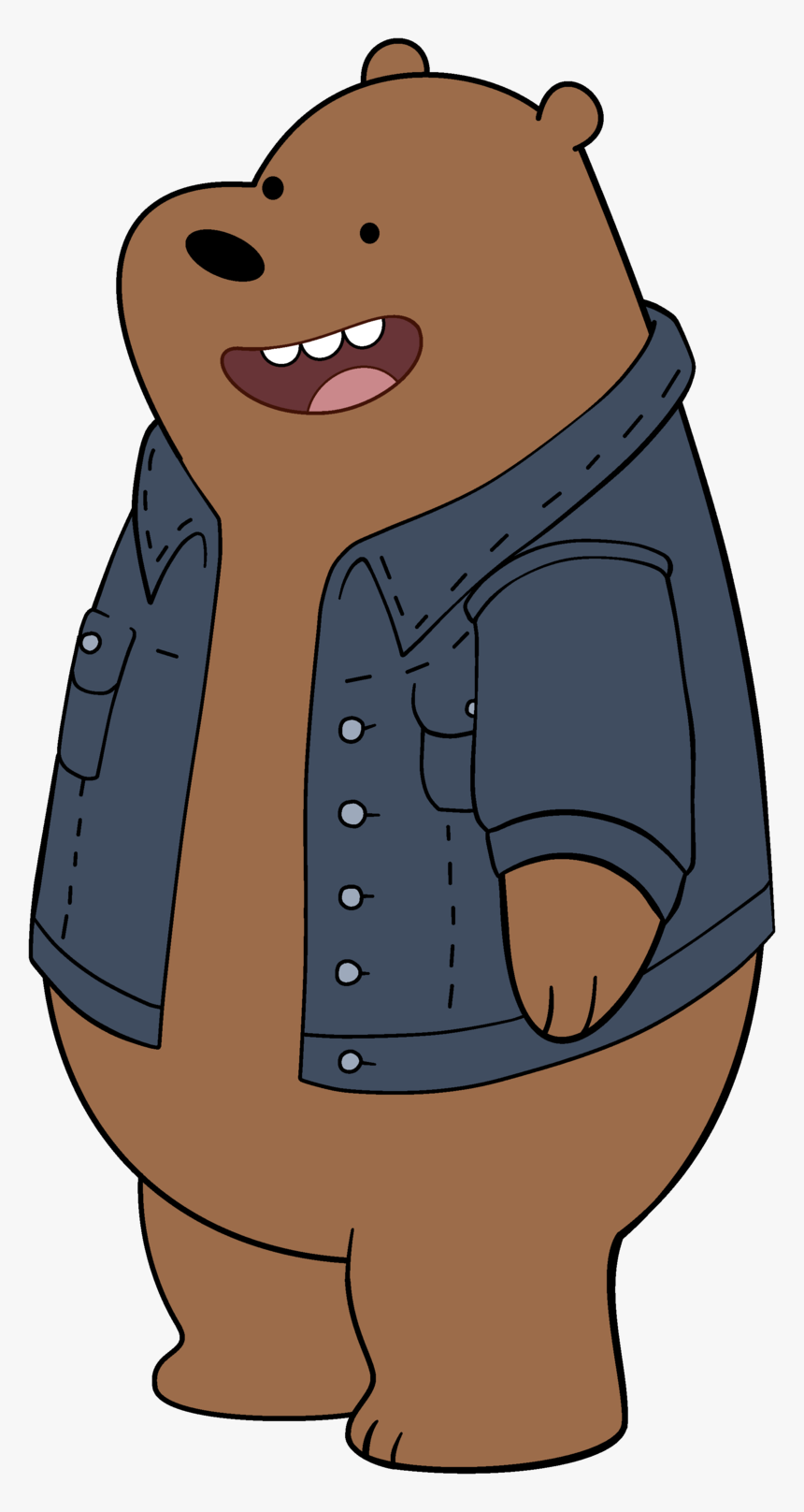 Jacket - We Bare Bears Grizz Drawing, HD Png Download, Free Download