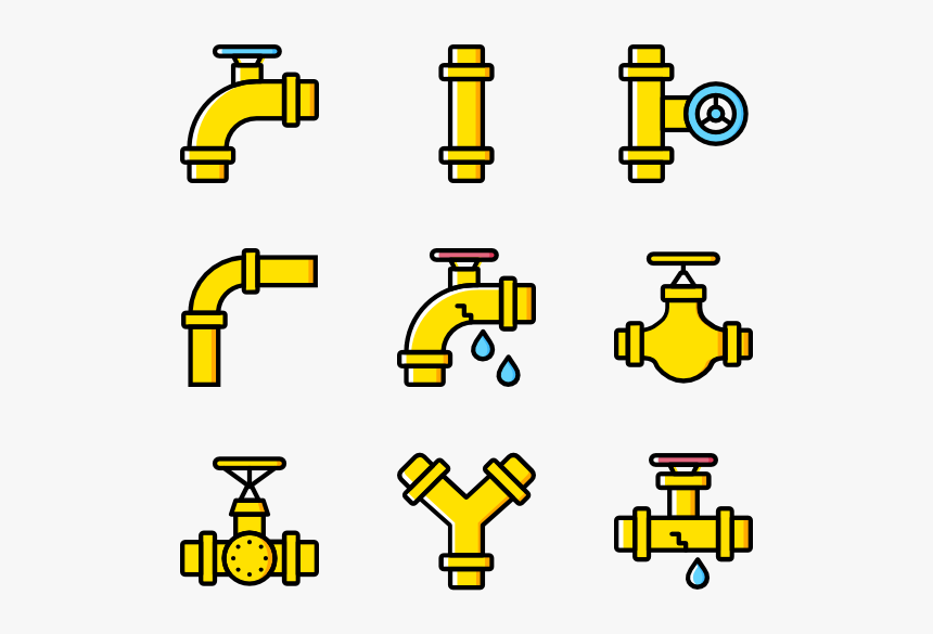 Pipes And Water Flow - Water Pipes Flat Icon, HD Png Download, Free Download