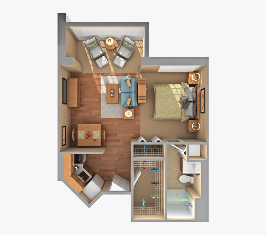 Transparent Apartment Png - 3d Floor Plan Hd, Png Download, Free Download