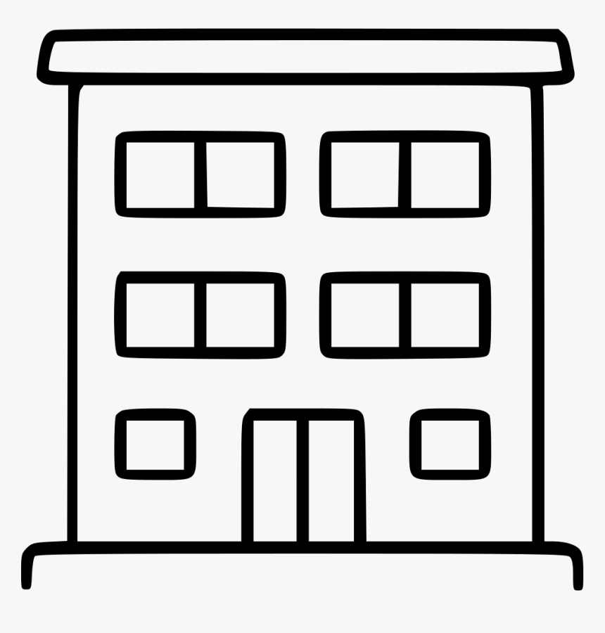 Residential Building Estate Housing Apartment Home - Apartment Clipart Black And White, HD Png Download, Free Download