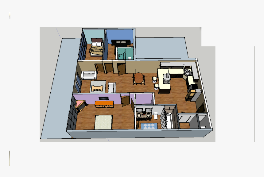 Sketchup Drawing Apartment - Floor Plan, HD Png Download, Free Download