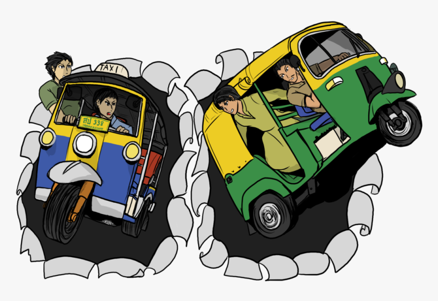 Funny Auto Rickshaw Cartoon, HD Png Download, Free Download