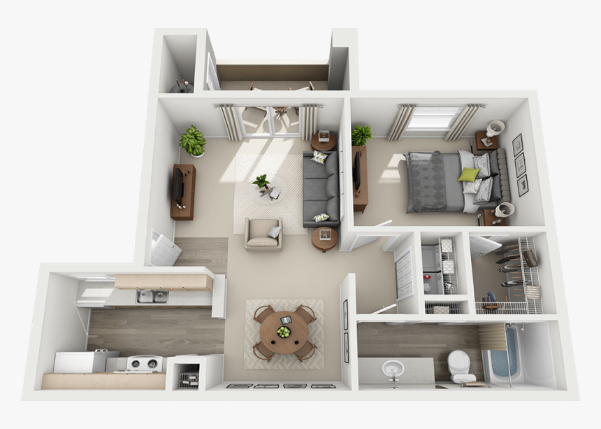 Spacious And Open 1-bedroom Apartment In Las Vegas - Las Vegas Apartments Floor Plans, HD Png Download, Free Download