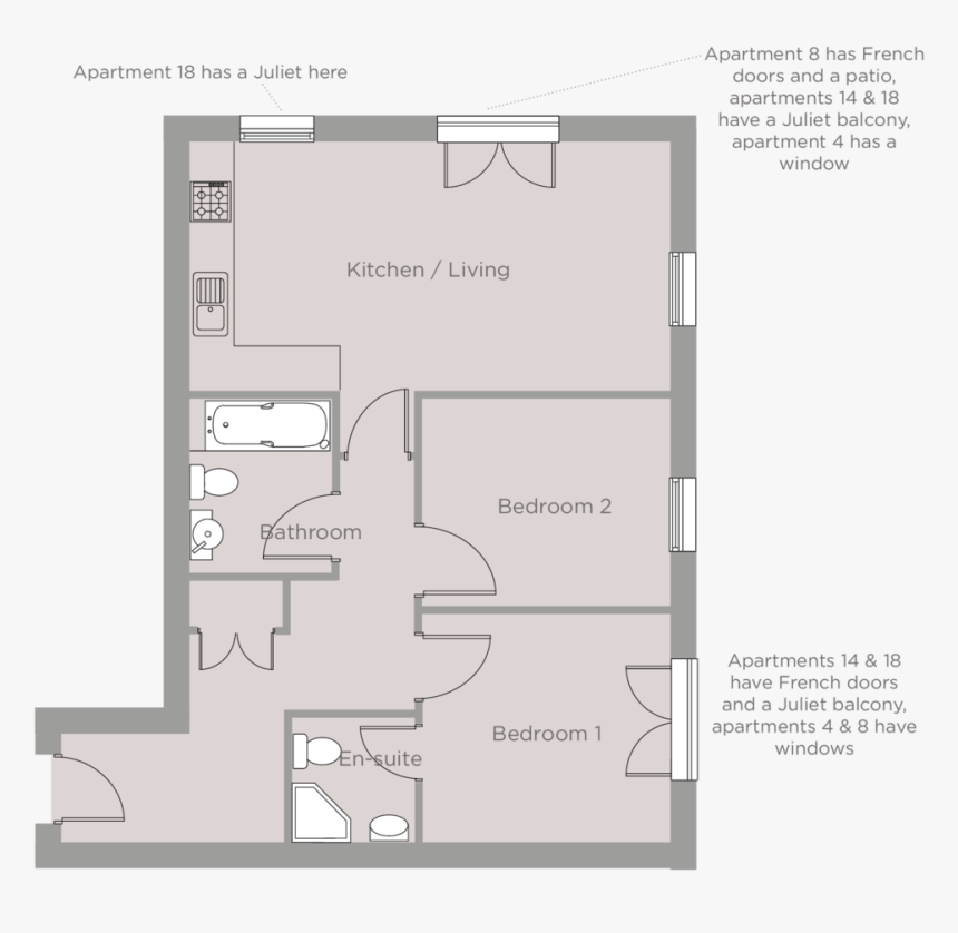 Hemingway Court Plans The Austen - Floor Plan, HD Png Download, Free Download