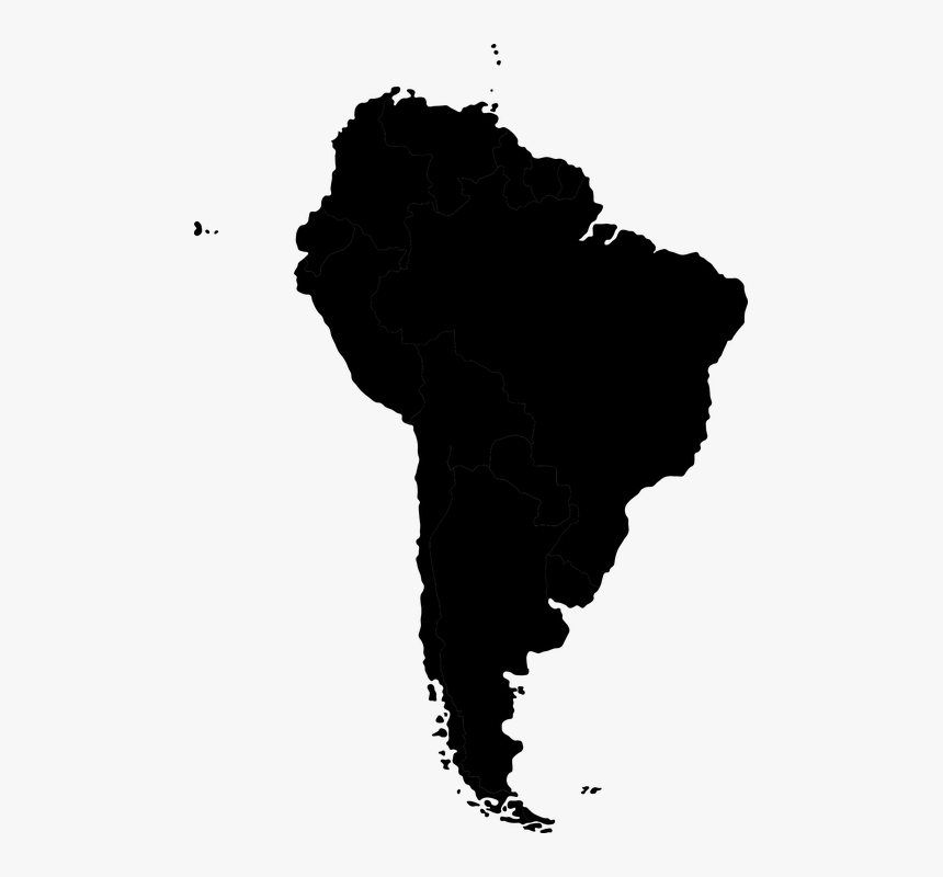 South America, Map, Continent, Geography, Earth, Globe - South America Map Black, HD Png Download, Free Download