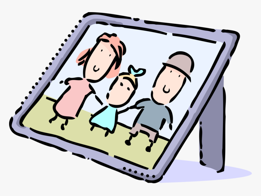 Vector Illustration Of Family Photograph Portrait In - Family Portrait Frame Clipart, HD Png Download, Free Download