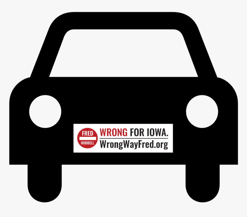 Wrong Way Fred Car With Bumper Sticker - Front Simple Car Vector, HD Png Download, Free Download