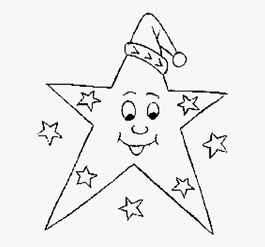 Father Christmas Pictures To Colour - Desenho De Estrela Para Colorir, HD Png Download, Free Download