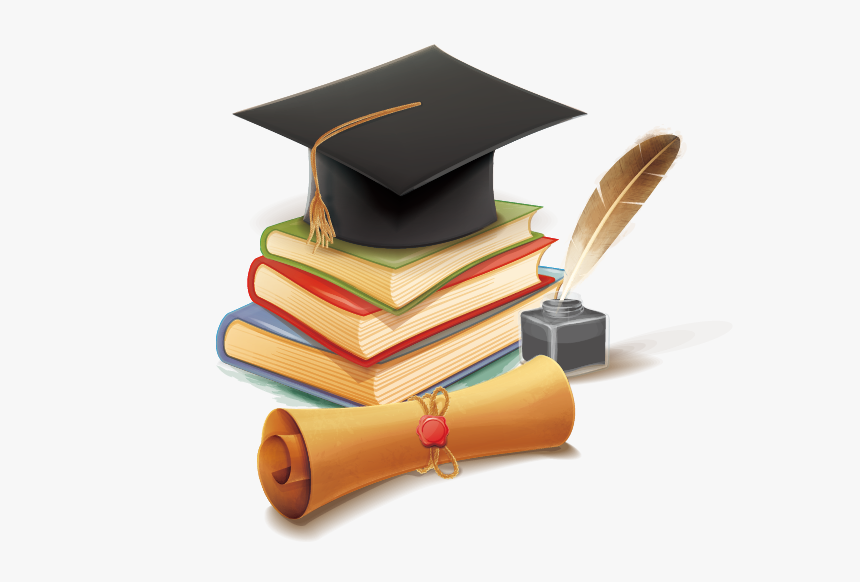 Graduation Cap And Books Clipart, HD Png Download, Free Download