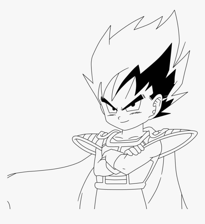 Kid Vegeta Coloring Pages Sketch Page New - Kid Vegeta Coloring Pages, HD Png Download, Free Download