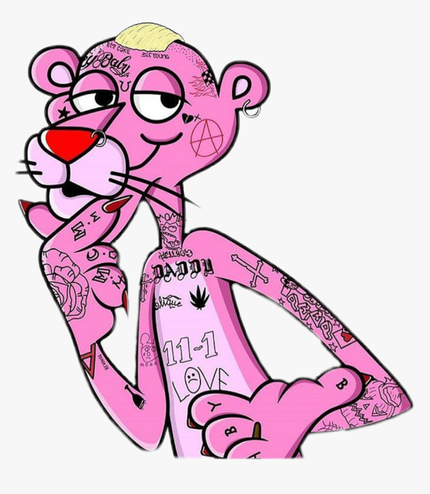 Peep Lilpeep Pinkpanther Gustav @tracytasz - Lil Peep Pink Panther Tattoo, HD Png Download, Free Download