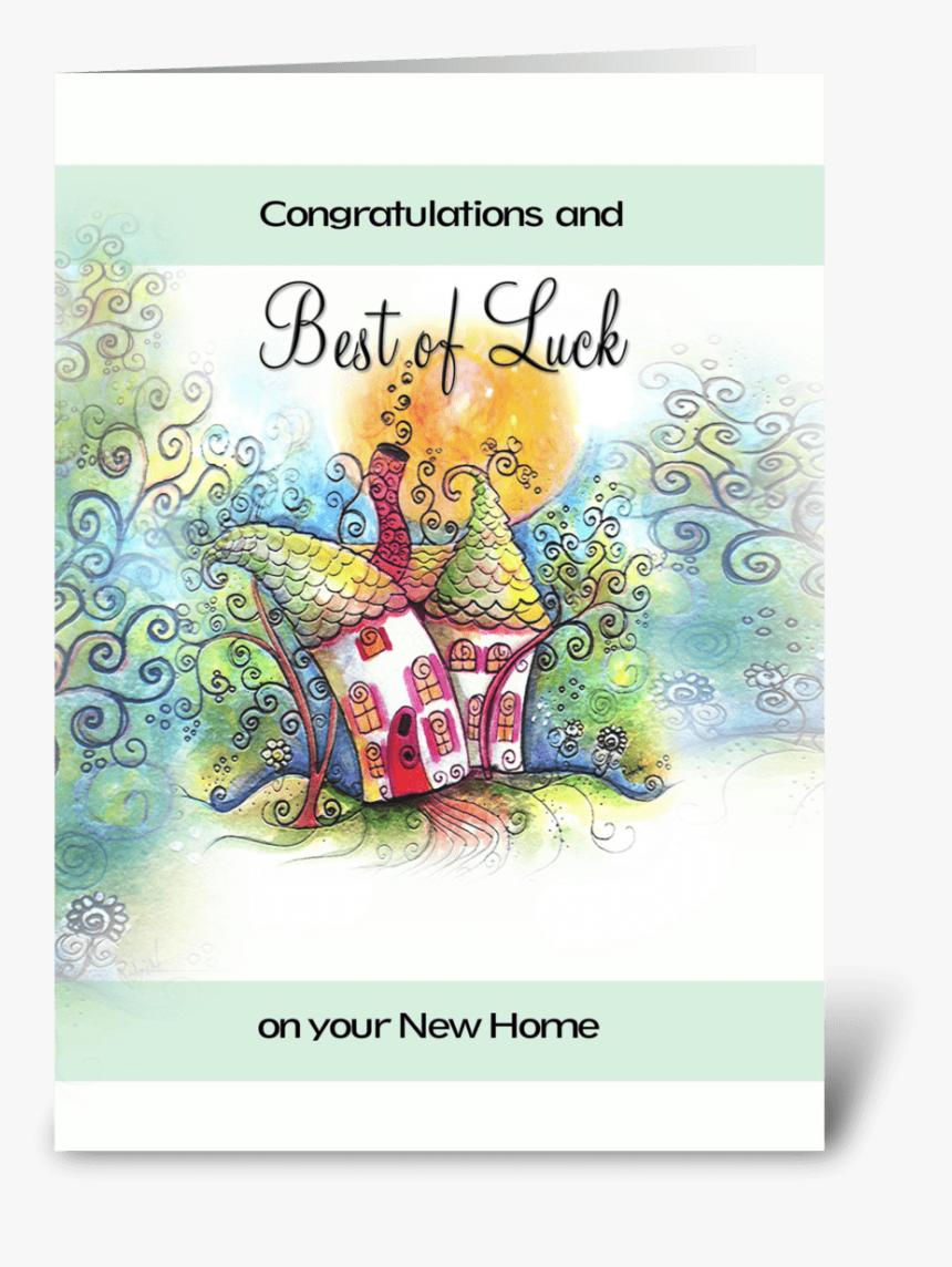 Best Of Luck, New Home Greeting Card - Illustration, HD Png Download, Free Download