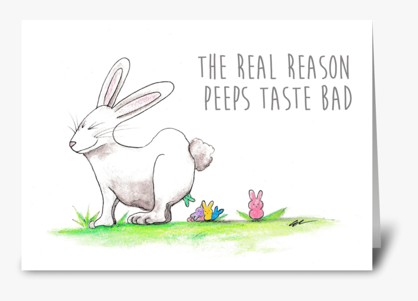 Bunny Peeps Greeting Card - Domestic Rabbit, HD Png Download, Free Download