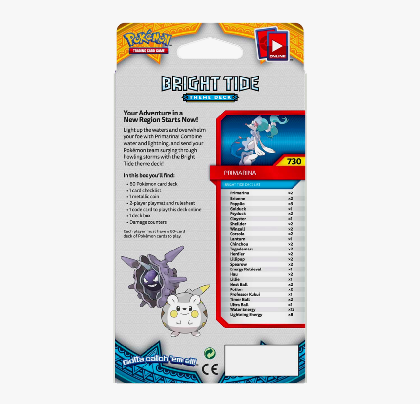 Sun & Moon Bright Tide Primarina Theme Deck - Sun And Moon Theme Decks, HD Png Download, Free Download