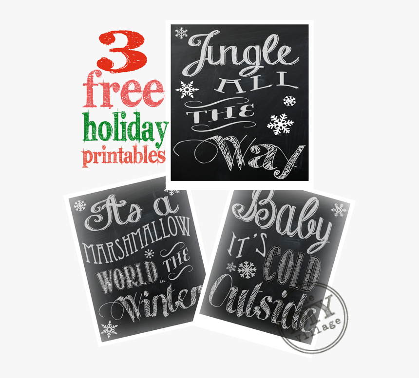 3 Free Holiday Chalkboard Printables - Poster, HD Png Download, Free Download