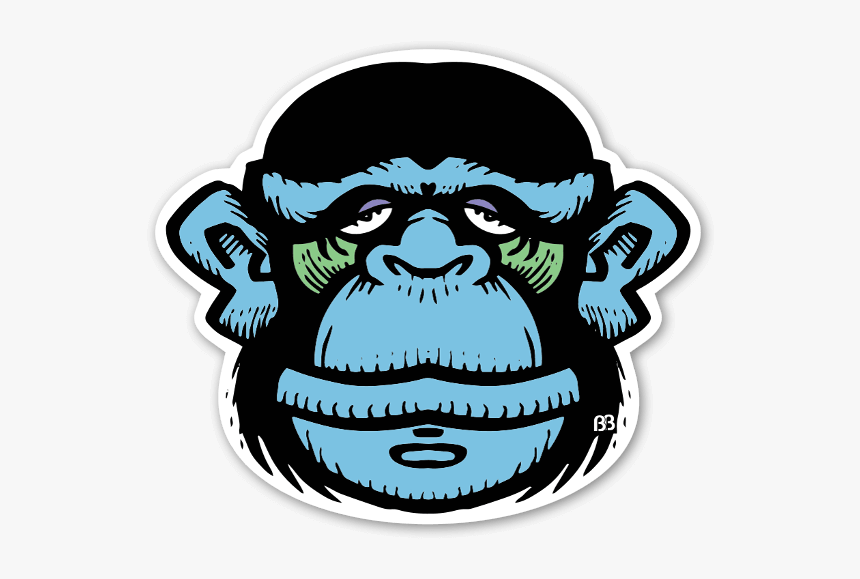 Blue Monkey Sticker - Monkey Stickers Png, Transparent Png, Free Download